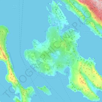 Krk topographic map, elevation, terrain
