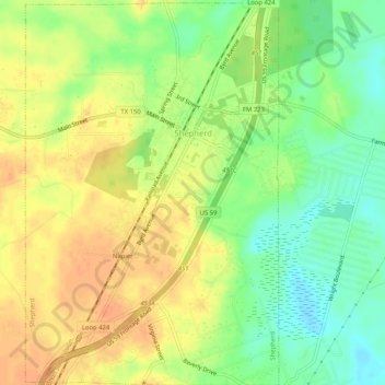 Shepherd topographic map, elevation, terrain