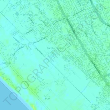 Bambu Pemali topographic map, elevation, terrain