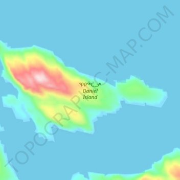 Daniel Island topographic map, elevation, terrain