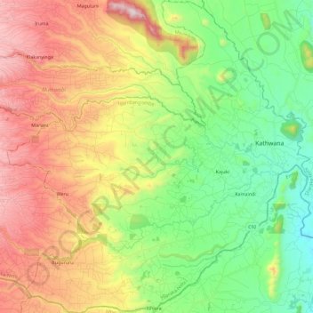 Igambang'ombe topographic map, elevation, terrain