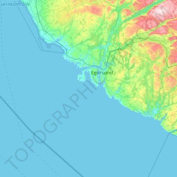 Eigersund topographic map, elevation, terrain