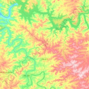 São Jorge d'Oeste topographic map, elevation, terrain