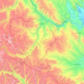 Canchayllo topographic map, elevation, terrain