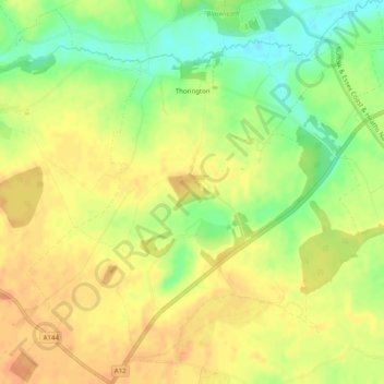 Thorington topographic map, elevation, terrain