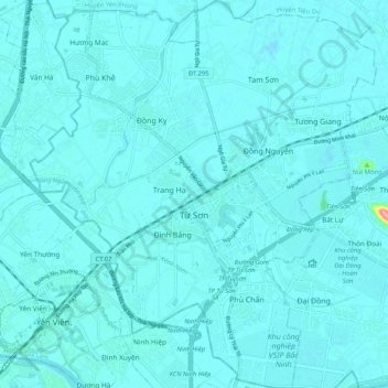 Từ Sơn topographic map, elevation, terrain