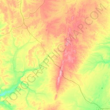 Mugalzhar District topographic map, elevation, terrain