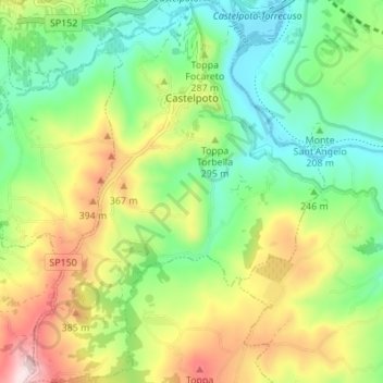 Castelpoto topographic map, elevation, terrain