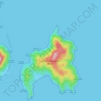 Perhentian Islands topographic map, elevation, terrain