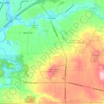 Kirtland topographic map, elevation, terrain