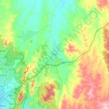 Sutton topographic map, elevation, terrain