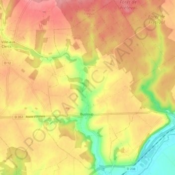 Busloup topographic map, elevation, terrain
