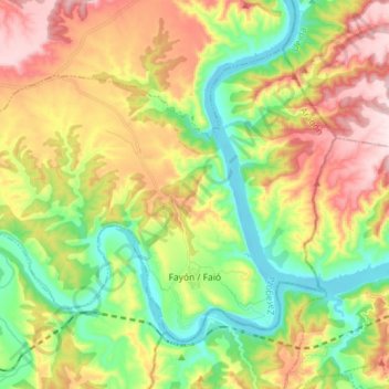 Fayón / Faió topographic map, elevation, terrain