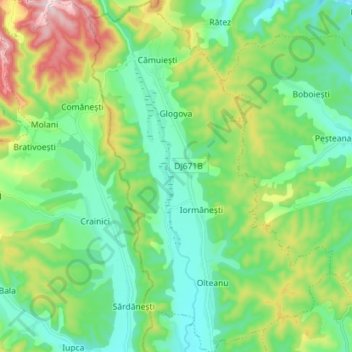 Glogova topographic map, elevation, terrain