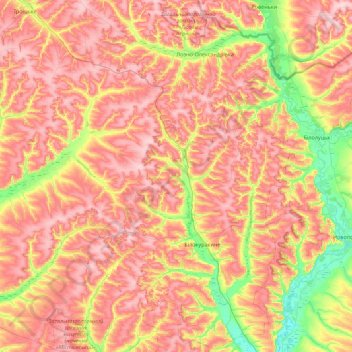 Bilokurakyne Raion topographic map, elevation, terrain