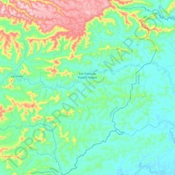 San Pablo de Pueblo Nuevo topographic map, elevation, terrain