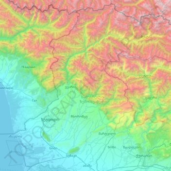 Enguri topographic map, elevation, terrain