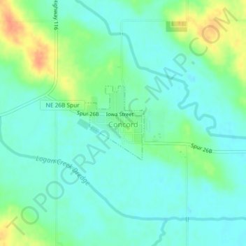 Concord topographic map, elevation, terrain