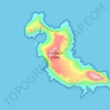 Isla Santa Clara topographic map, elevation, terrain