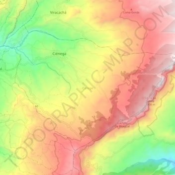 Ciénega topographic map, elevation, terrain