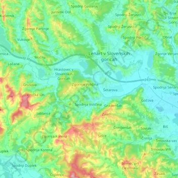Lenart topographic map, elevation, terrain