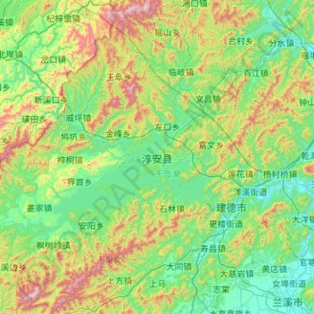 Chun'an County topographic map, elevation, terrain
