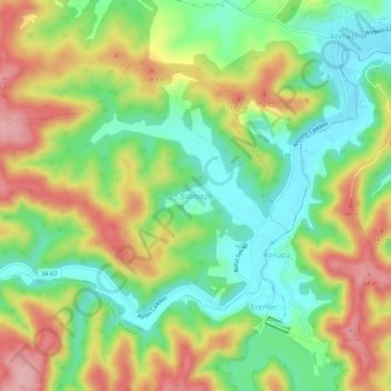 Satmazlı Mahallesi topographic map, elevation, terrain