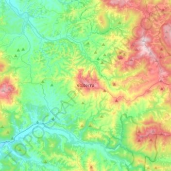 Volterra topographic map, elevation, terrain