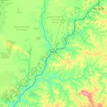 Itaqui topographic map, elevation, terrain