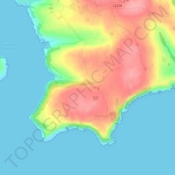 Preghane topographic map, elevation, terrain