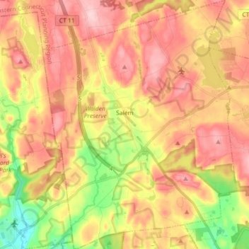 Salem topographic map, elevation, terrain