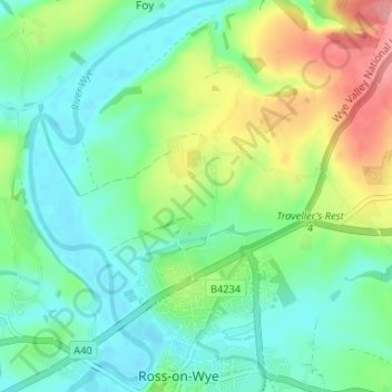 Brampton Abbotts topographic map, elevation, terrain