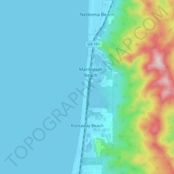 Rockaway Beach topographic map, elevation, terrain
