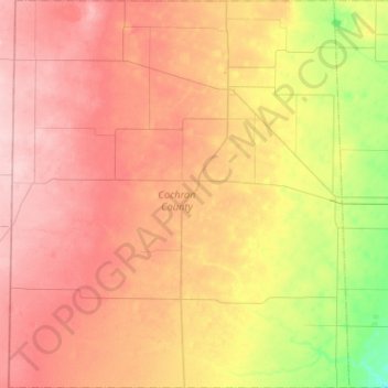 Cochran County topographic map, elevation, terrain