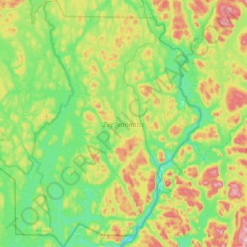 Zec Jeannotte topographic map, elevation, terrain