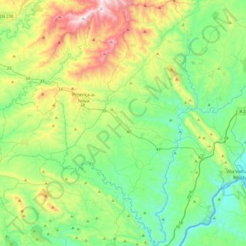 Proença-a-Nova topographic map, elevation, terrain