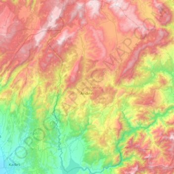 Andırın topographic map, elevation, terrain