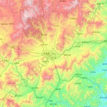 涞源县 topographic map, elevation, terrain