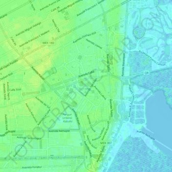 Distrito 1 topographic map, elevation, terrain