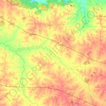 Mandar topographic map, elevation, terrain