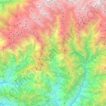 Helambu topographic map, elevation, terrain