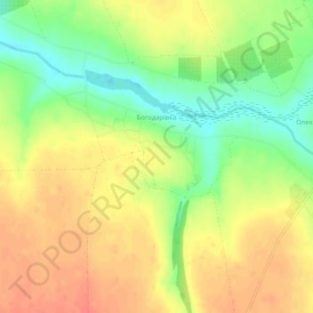 Bohodarivka topographic map, elevation, terrain