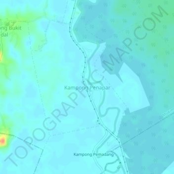 Kampong Penapar topographic map, elevation, terrain