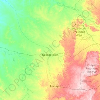 Georgetown topographic map, elevation, terrain