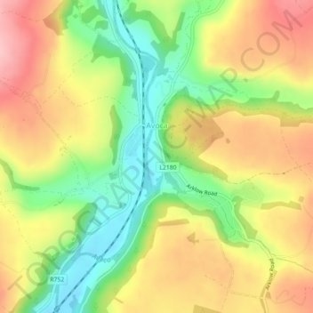 Avoca topographic map, elevation, terrain