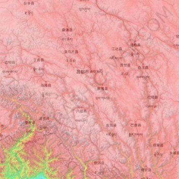 Chamdo City topographic map, elevation, terrain