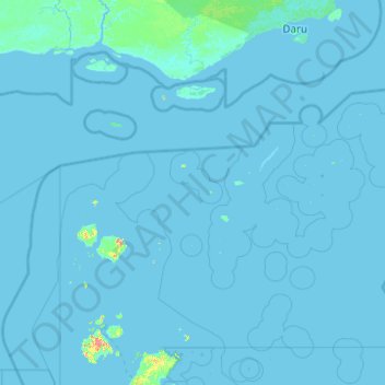 Torres Strait Island Regional topographic map, elevation, terrain