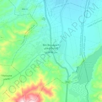 Bni Bouayach topographic map, elevation, terrain