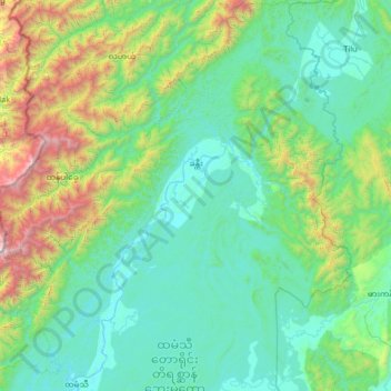 Hkamti Township topographic map, elevation, terrain
