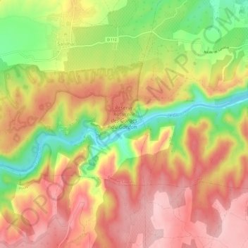 Réserve naturelle des Gorges du Gardon topographic map, elevation, terrain